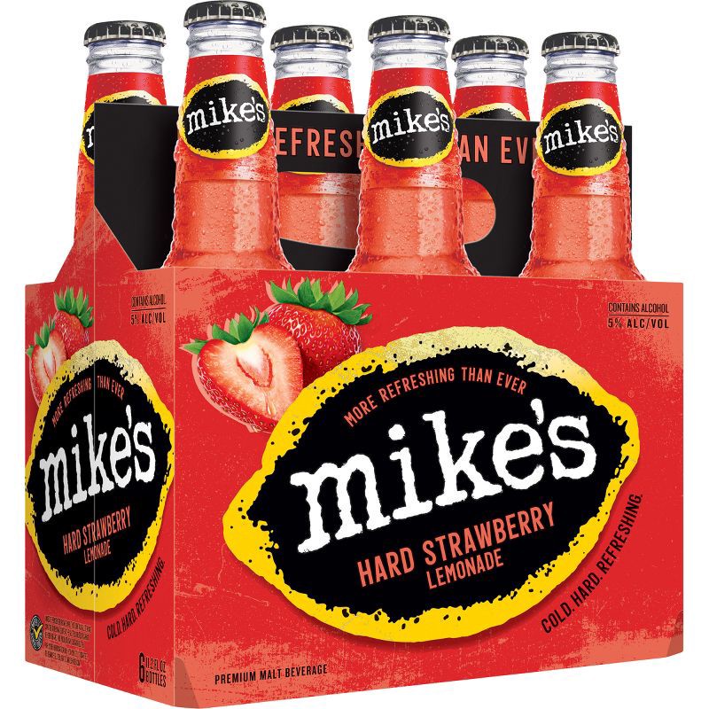 slide 5 of 5, Mike's Hard Lemonade Mike's Hard Strawberry Lemonade - 6pk/11.2 fl oz Bottles, 6 ct; 11.2 fl oz