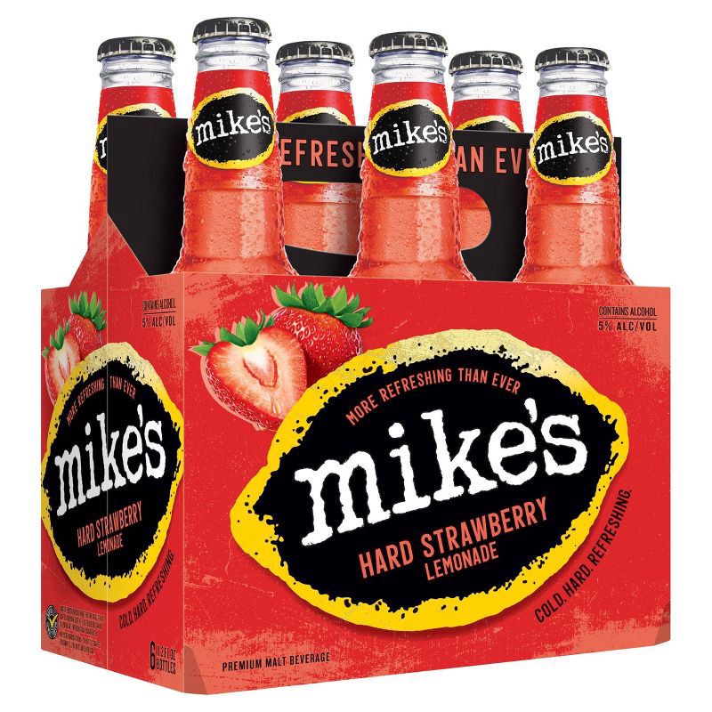 slide 1 of 5, Mike's Hard Lemonade Mike's Hard Strawberry Lemonade - 6pk/11.2 fl oz Bottles, 6 ct; 11.2 fl oz