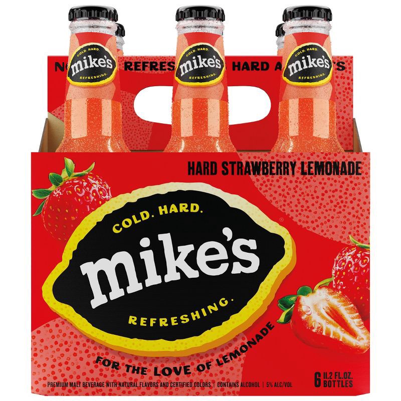 slide 8 of 13, Mike's Hard Lemonade Mike's Hard Strawberry Lemonade - 6pk/11.2 fl oz Bottles, 6 ct; 11.2 fl oz