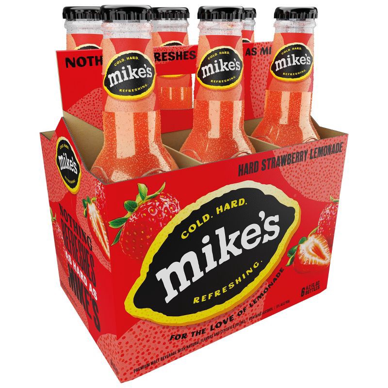 slide 9 of 13, Mike's Hard Lemonade Mike's Hard Strawberry Lemonade - 6pk/11.2 fl oz Bottles, 6 ct; 11.2 fl oz