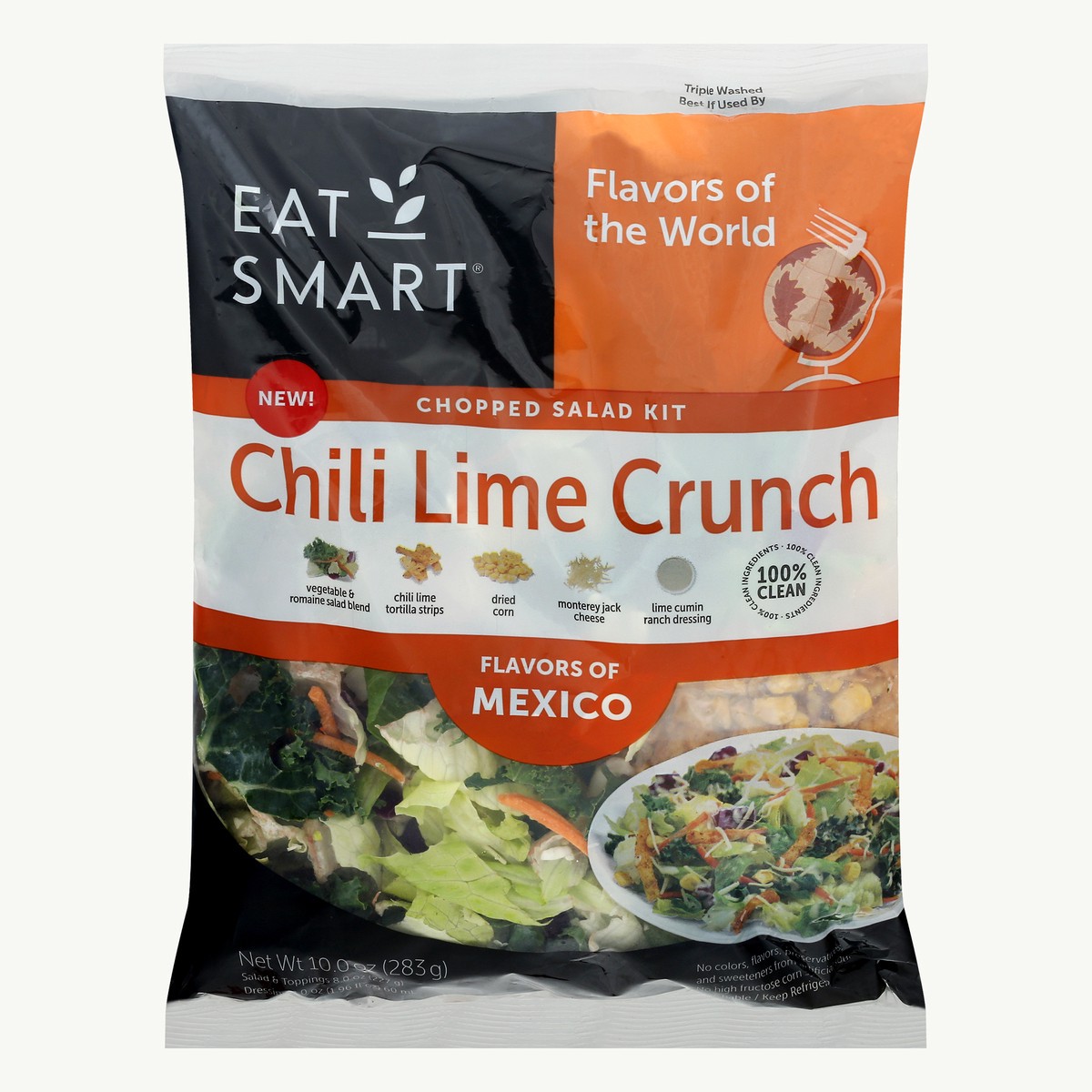 slide 1 of 9, Eat Smart Chili Lime Crunch Chopped Salad Kit 10 oz, 10 oz