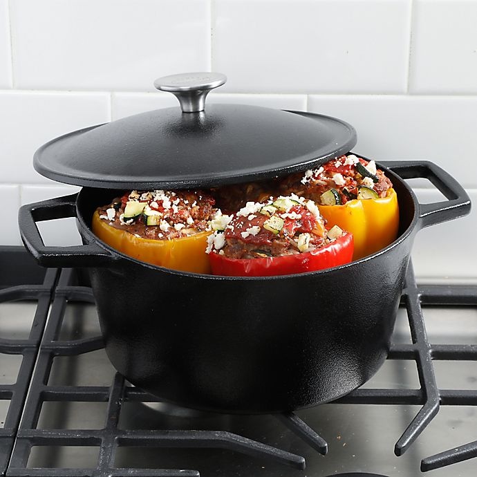 slide 3 of 5, Artisanal Kitchen Supply Pre-Seasoned Cast Iron Dutch Oven - Black, 3.5 qt