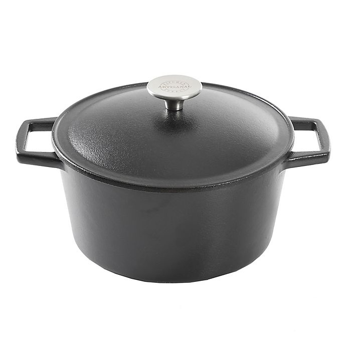 slide 1 of 5, Artisanal Kitchen Supply Pre-Seasoned Cast Iron Dutch Oven - Black, 3.5 qt