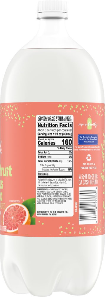 slide 2 of 4, Big K Grapefruit Citrus Soda Bottle, 2 liter