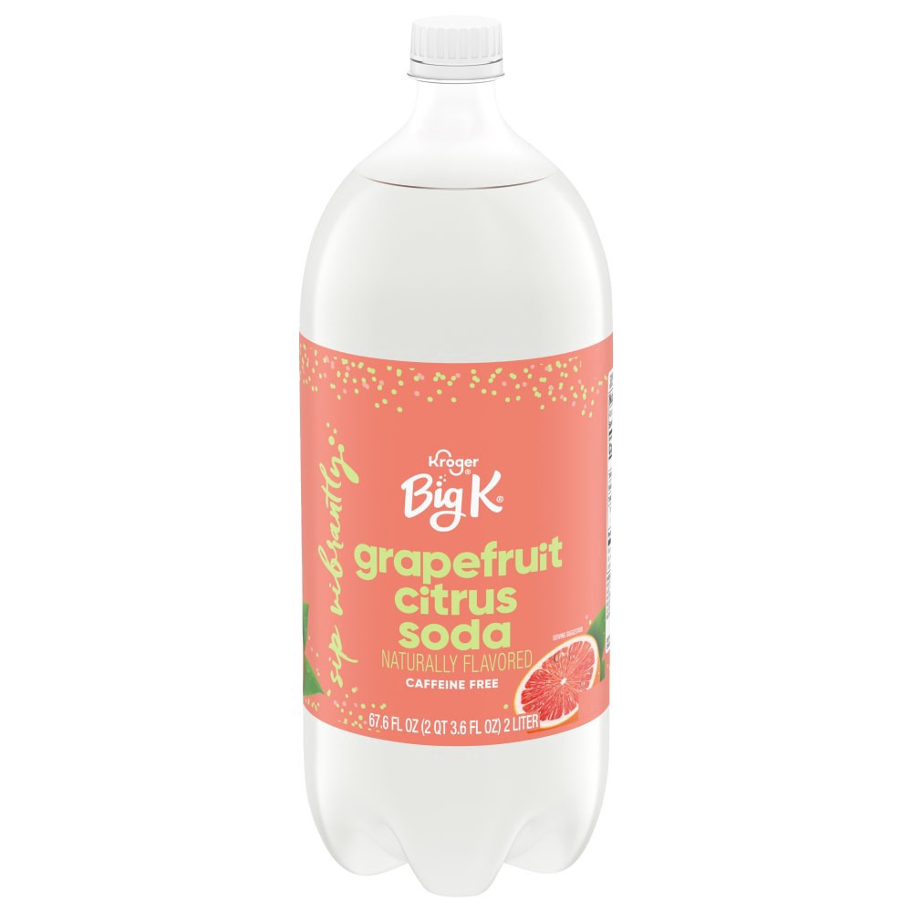 slide 1 of 4, Big K Grapefruit Citrus Soda Bottle, 2 liter