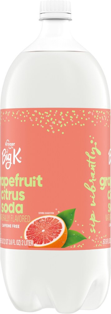 slide 4 of 4, Big K Grapefruit Citrus Soda Bottle, 2 liter