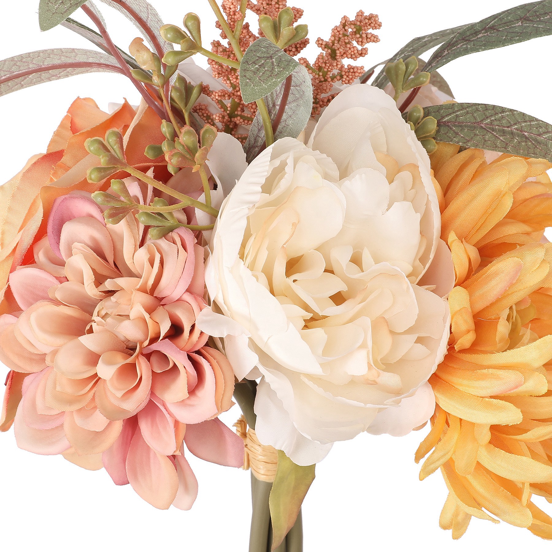 slide 2 of 2, 10" Cream, Peach & Yellow Mixed Flower Bouquet By Ashland, 8 in x 8 in x 10 in