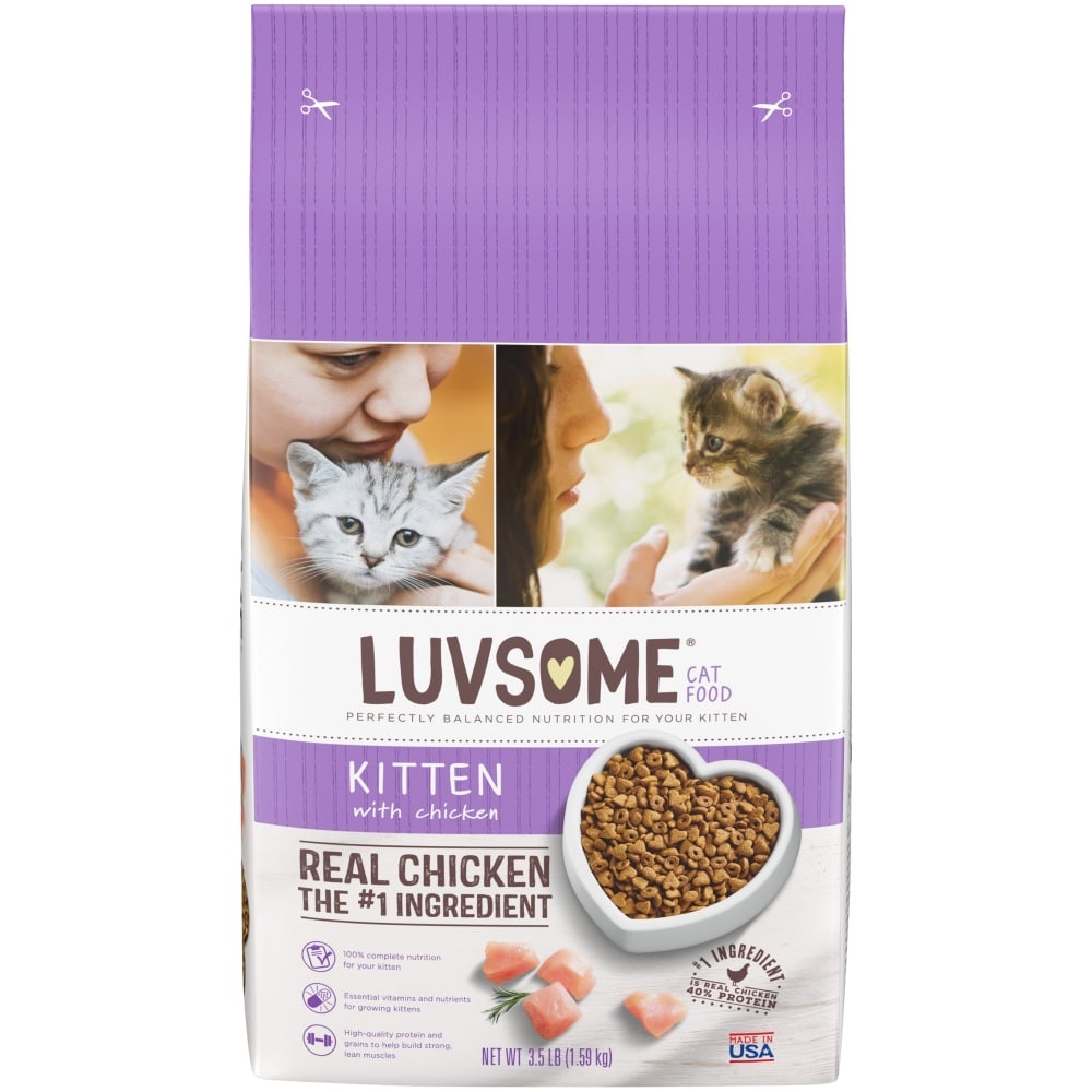 slide 1 of 1, Luvsome Kitten With Chicken Cat Food, 3.5 lb