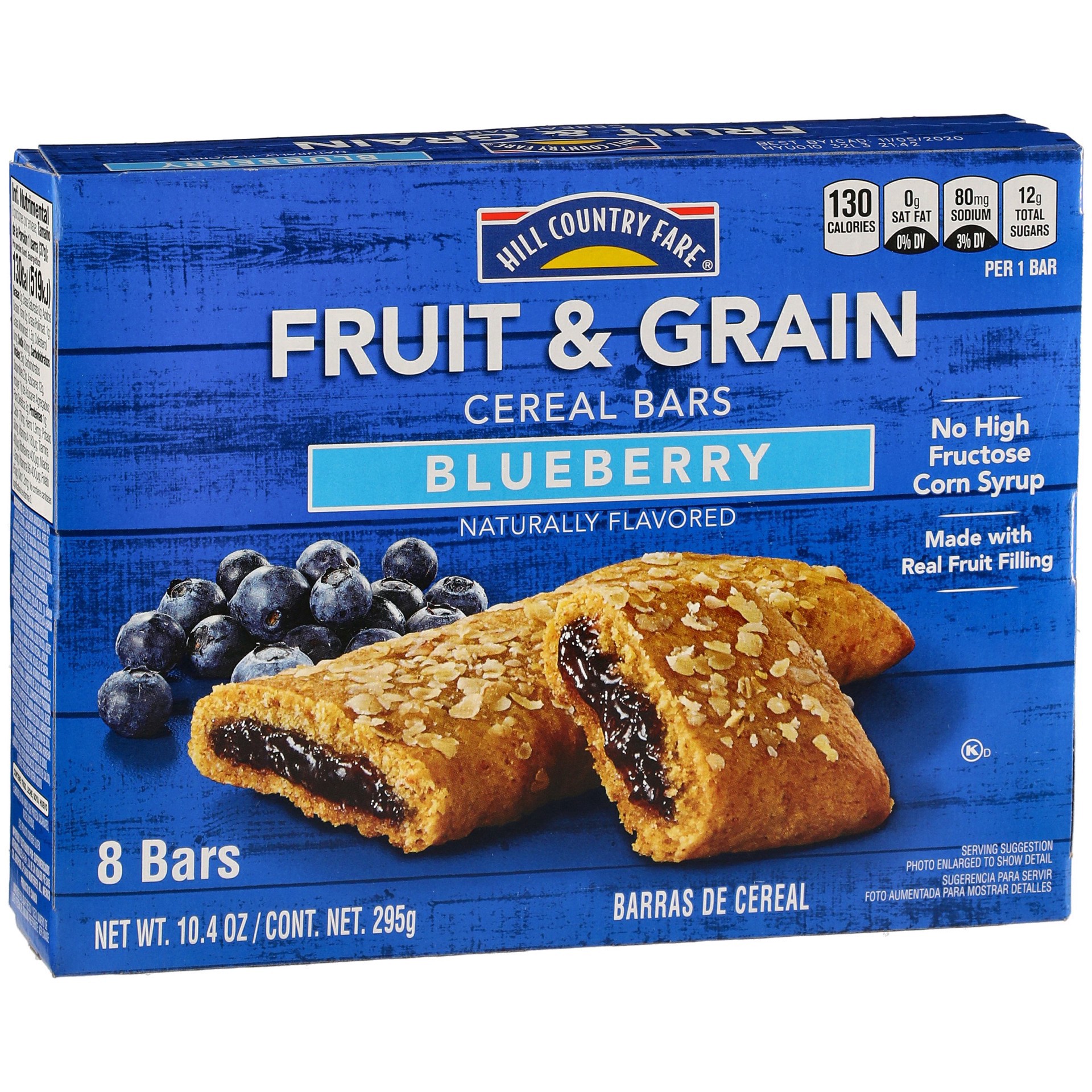 slide 1 of 1, Hill Country Fare Fruit & Grain Blueberry, 8 ct