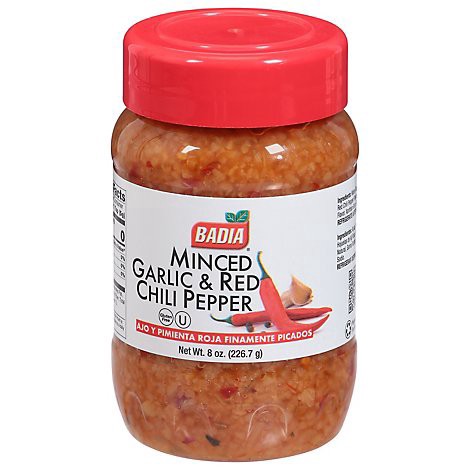 slide 1 of 1, Badia Spice Garlic Minced And Red Chili Pepper - 8 Oz., 8 oz