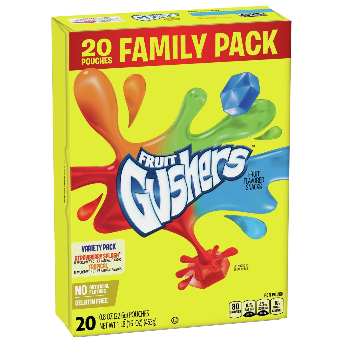 slide 2 of 9, Fruit Gushers Fruit Flavored Snacks, Variety Pack, Strawberry and Tropical, 20 ct, 20 ct
