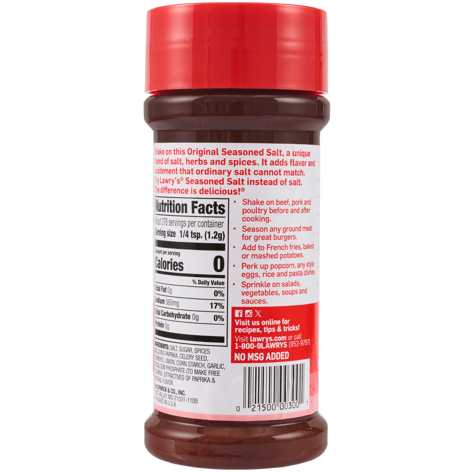 slide 2 of 8, Lawrys Lawry's Seasoned Salt, 16 Oz, 16 oz