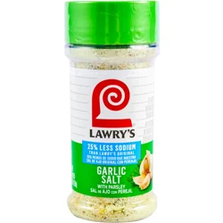 Lawry's 25% Less Sodium Garlic Salt With Parsley, 5.62 oz