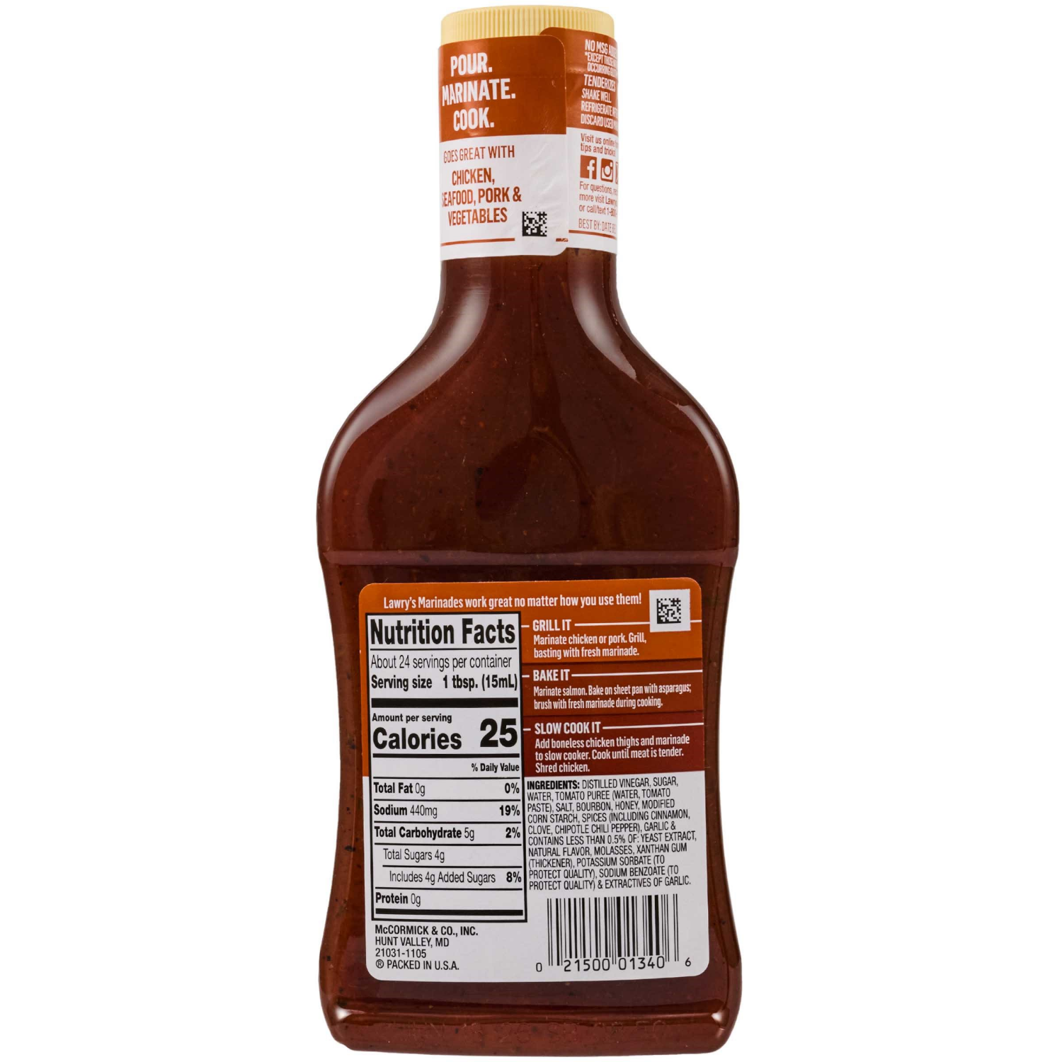 slide 2 of 7, Lawry's Honey Bourbon Marinade, 12 fl oz