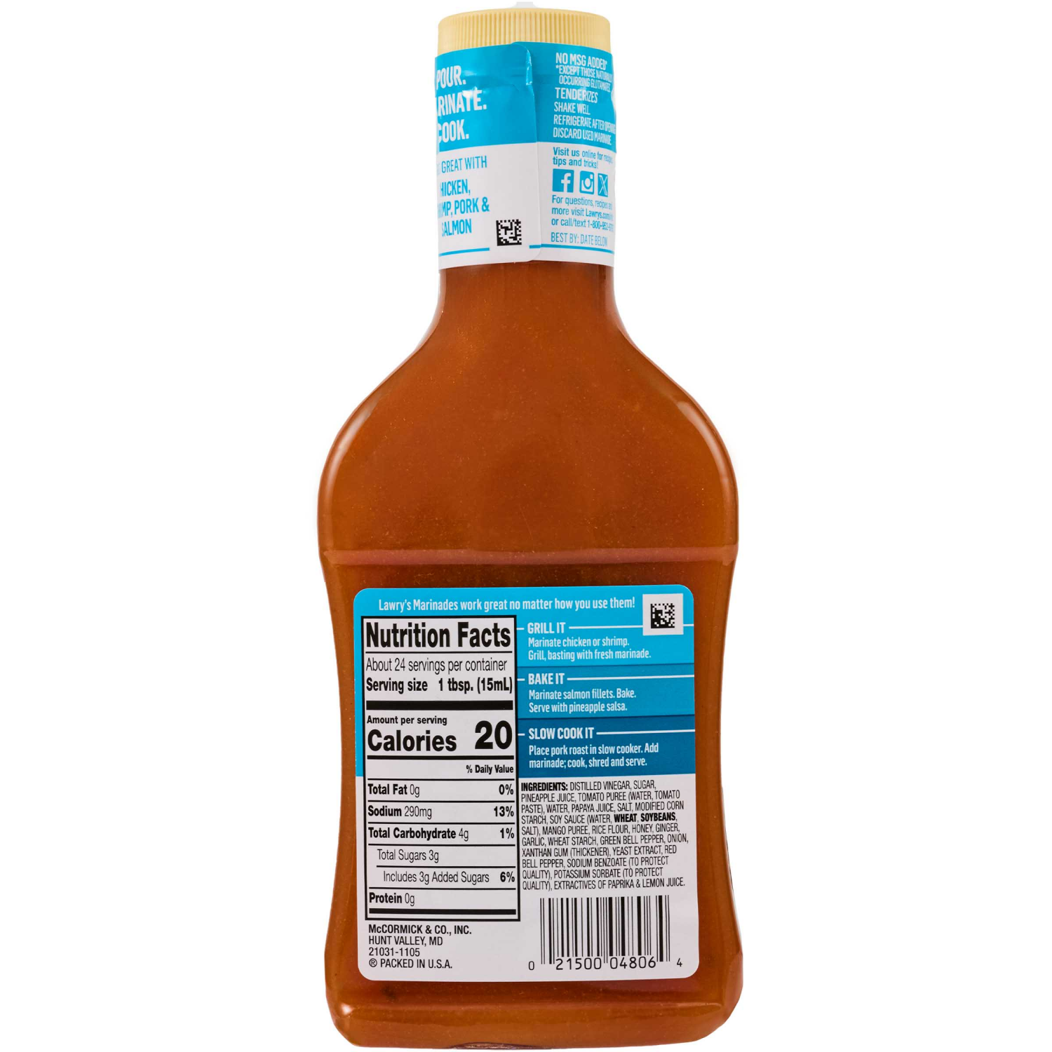 slide 2 of 8, Lawry's Hawaiian With Tropical Fruit Juices Marinade, 12 oz