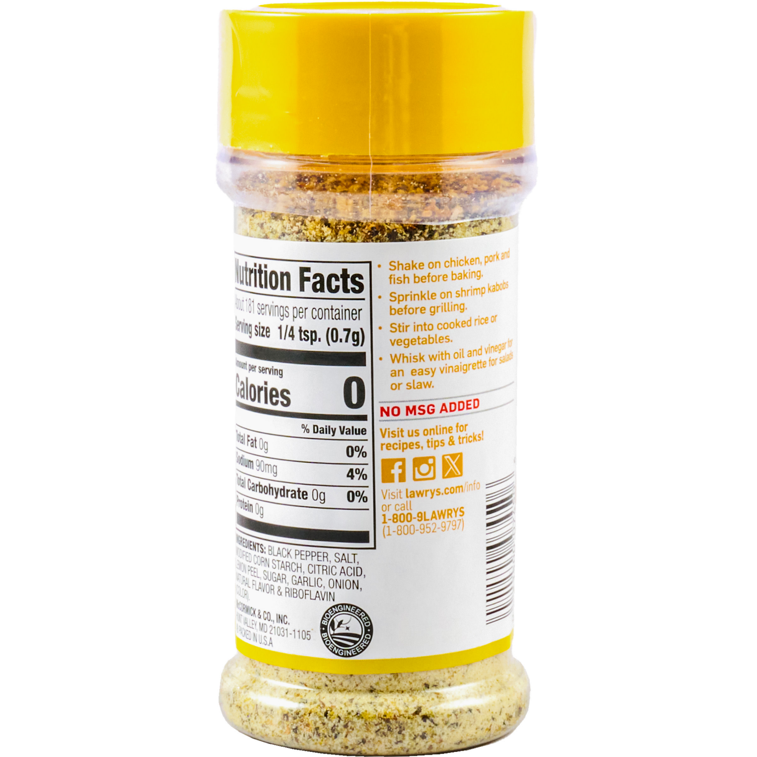 slide 2 of 8, Lawry's Lemon Pepper Blend, 4.5 oz, 4.5 oz