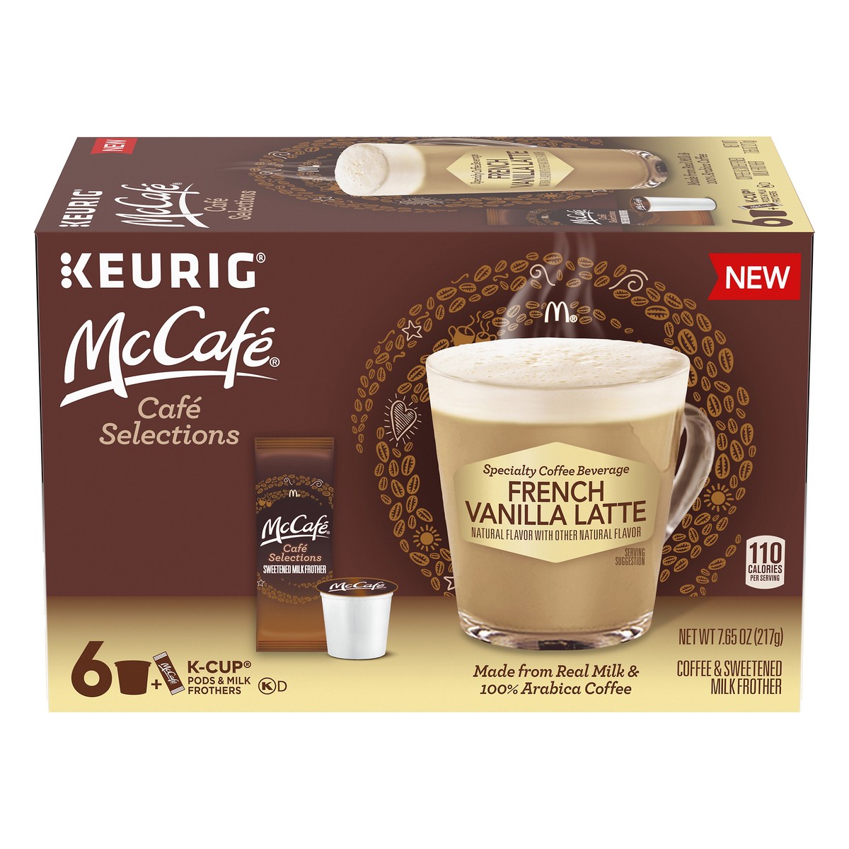 slide 13 of 14, McCafé Cafe Selections French Vanilla Latte K-Cup Pods & Milk Frothers 6 ct Box, 7.65 oz