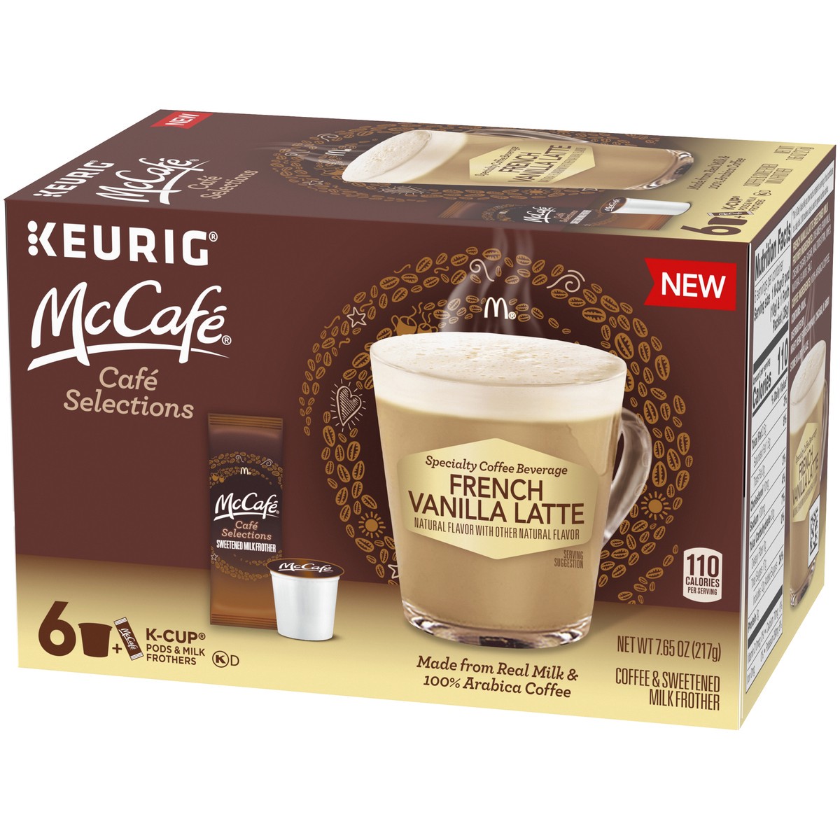 slide 11 of 14, McCafé Cafe Selections French Vanilla Latte K-Cup Pods & Milk Frothers 6 ct Box, 7.65 oz