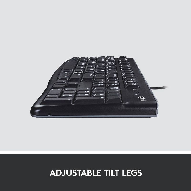 slide 4 of 8, Logitech K120 Ergonomic Desktop USB Keyboard - Black (920-002478), 1 ct