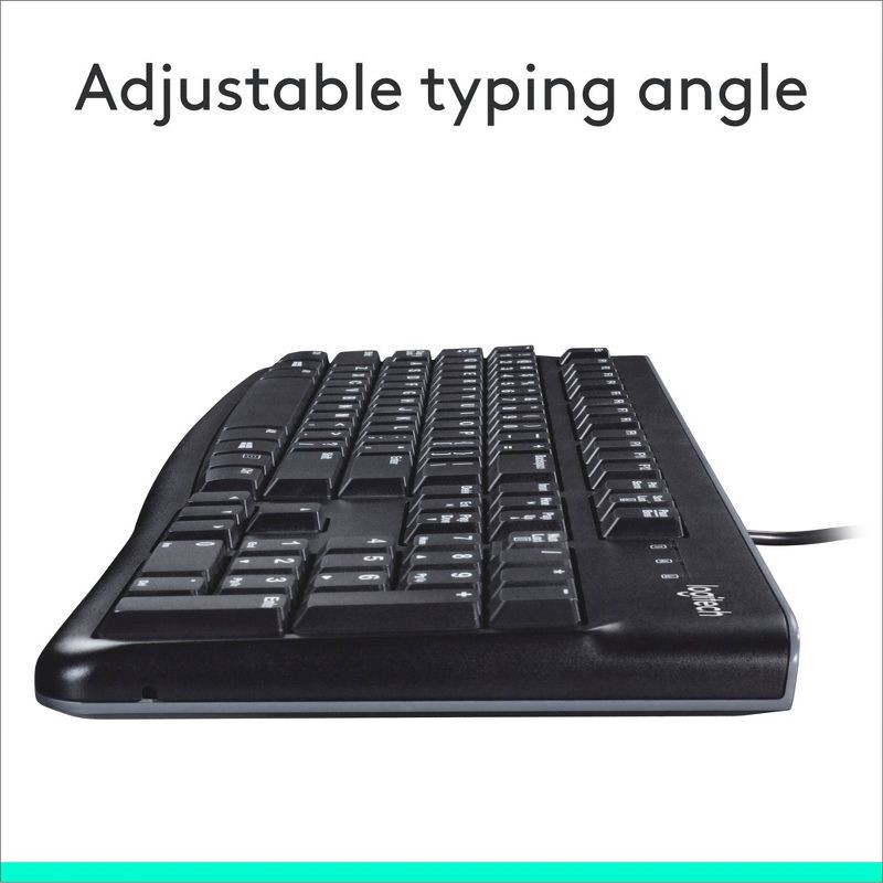 slide 6 of 9, Logitech K120 Ergonomic Desktop USB Keyboard - Black (920-002478), 1 ct
