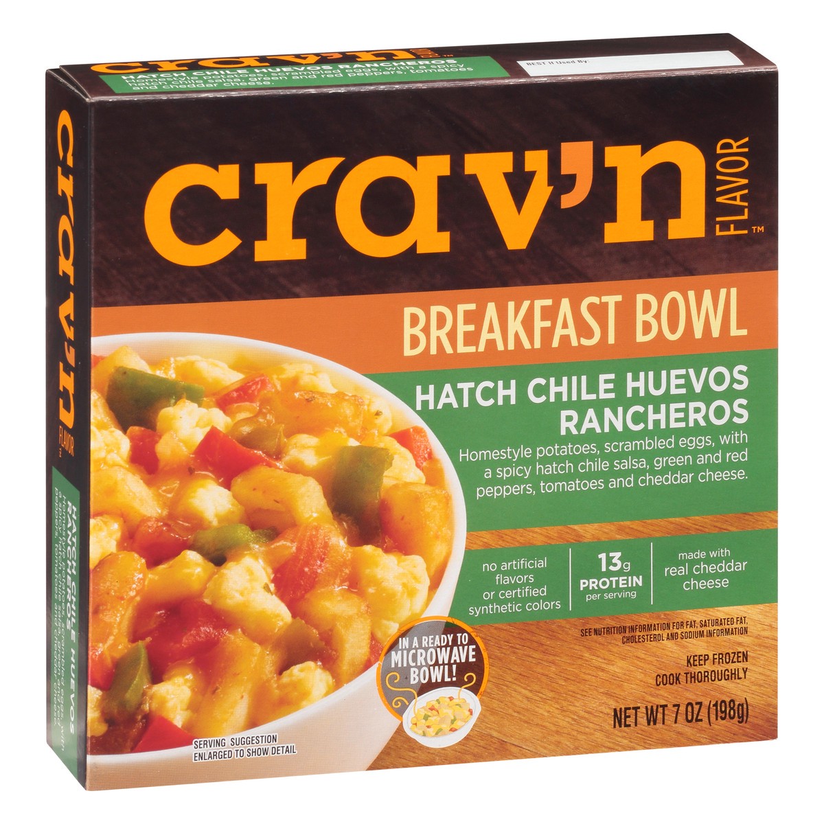 slide 7 of 9, Crav'n Flavor Hatch Chile Huevos Rancheros Breakfast Bowl 7 oz, 7 oz
