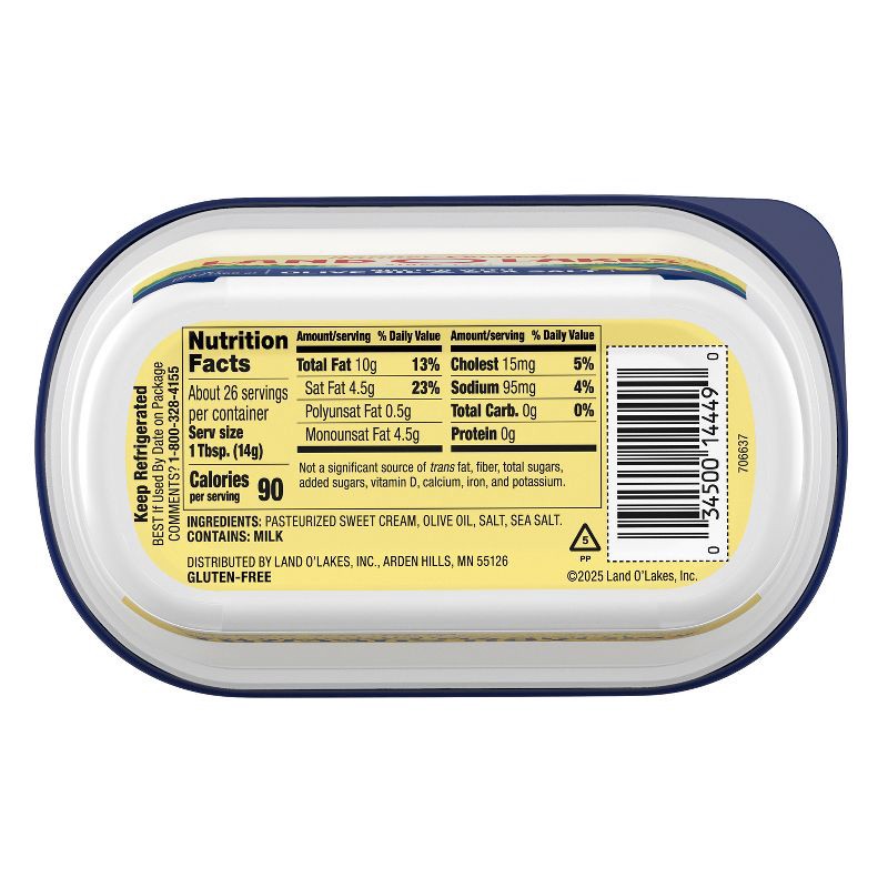 slide 2 of 4, Land O'Lakes Land O Lakes Spreadable Butter with Olive Oil & Sea Salt - 13oz, 13 oz
