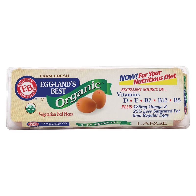 slide 1 of 11, Eggland's Best Organic Grade A Large Brown Eggs - 12ct, 12 ct