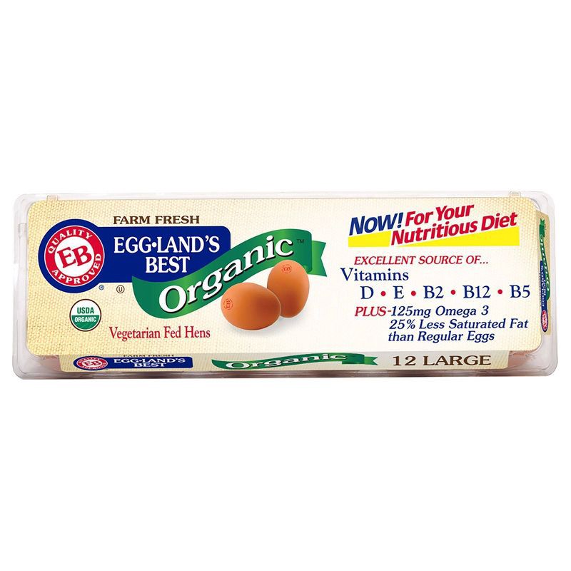 slide 1 of 11, Eggland's Best Organic Grade A Large Brown Eggs - 12ct, 12 ct