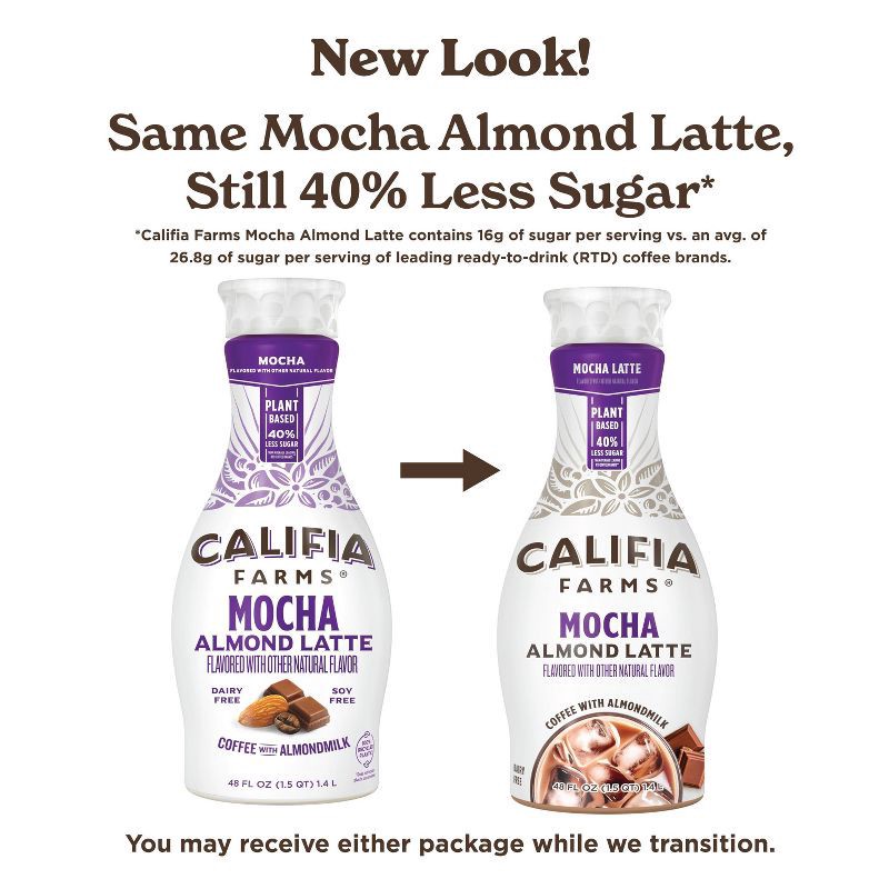 slide 5 of 11, Califia Farms Mocha Cold Brew Coffee with Almond Milk - 48 fl oz, 48 fl oz