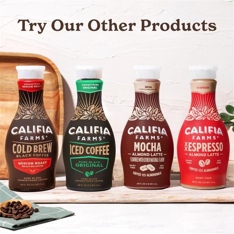 slide 3 of 7, Califia Farms Mocha Cold Brew Coffee with Almond Milk - 48 fl oz, 48 fl oz