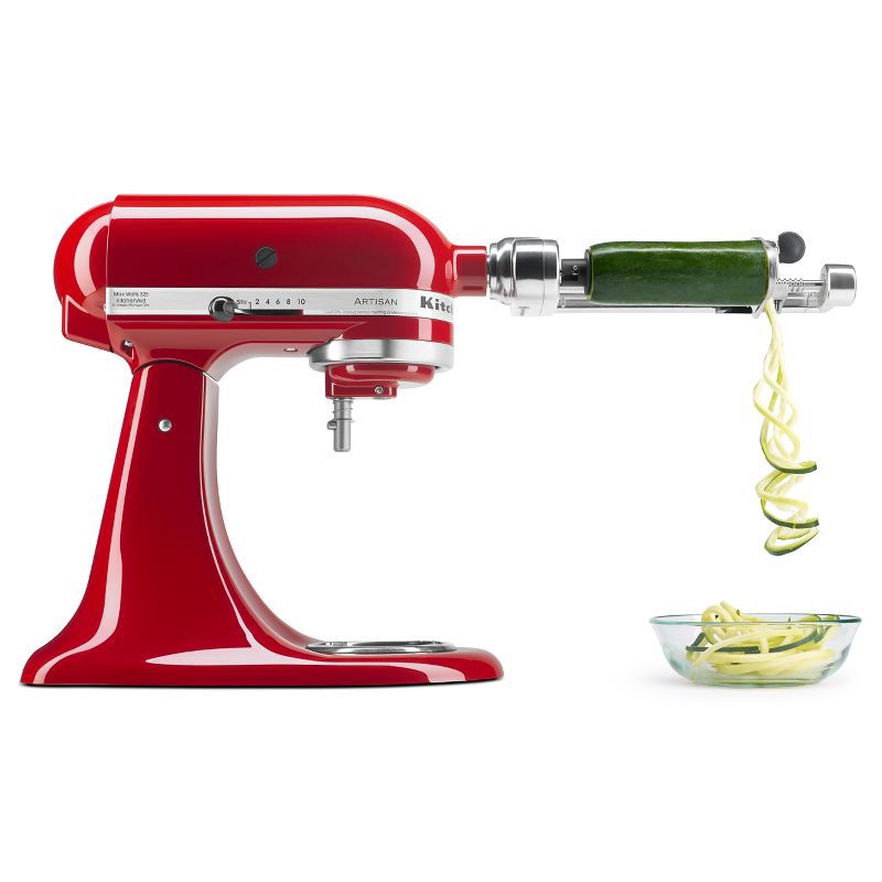 slide 1 of 9, KitchenAid Spiralizer Attachment with Peel, Core and Slice - KSM1APC, 1 ct