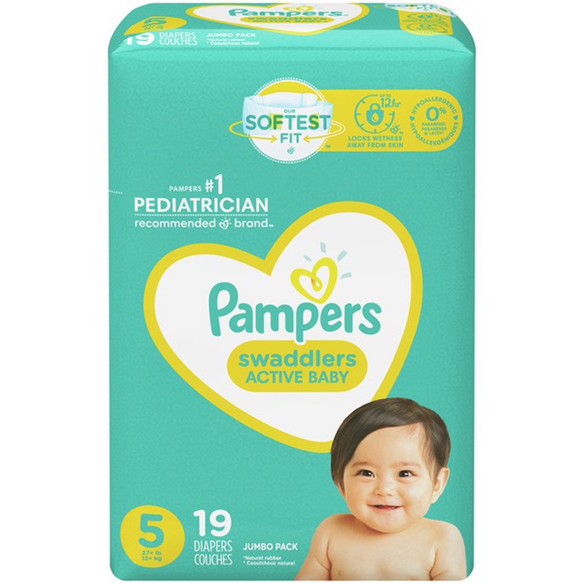 slide 1 of 1, Pampers Active Baby Diapers Size 5, 19 ct