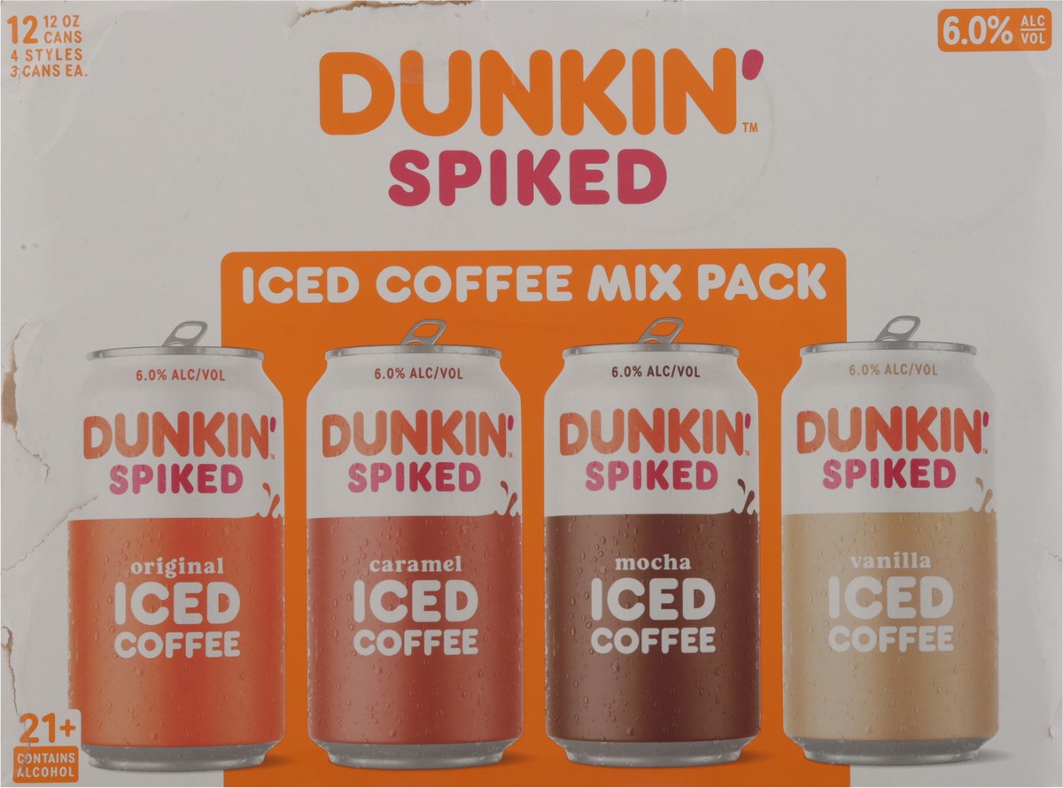 slide 4 of 12, Dunkin' Spiked Assorted Iced Coffee Mix Pack 12 - 12 oz Cans, 12 ct; 12 oz