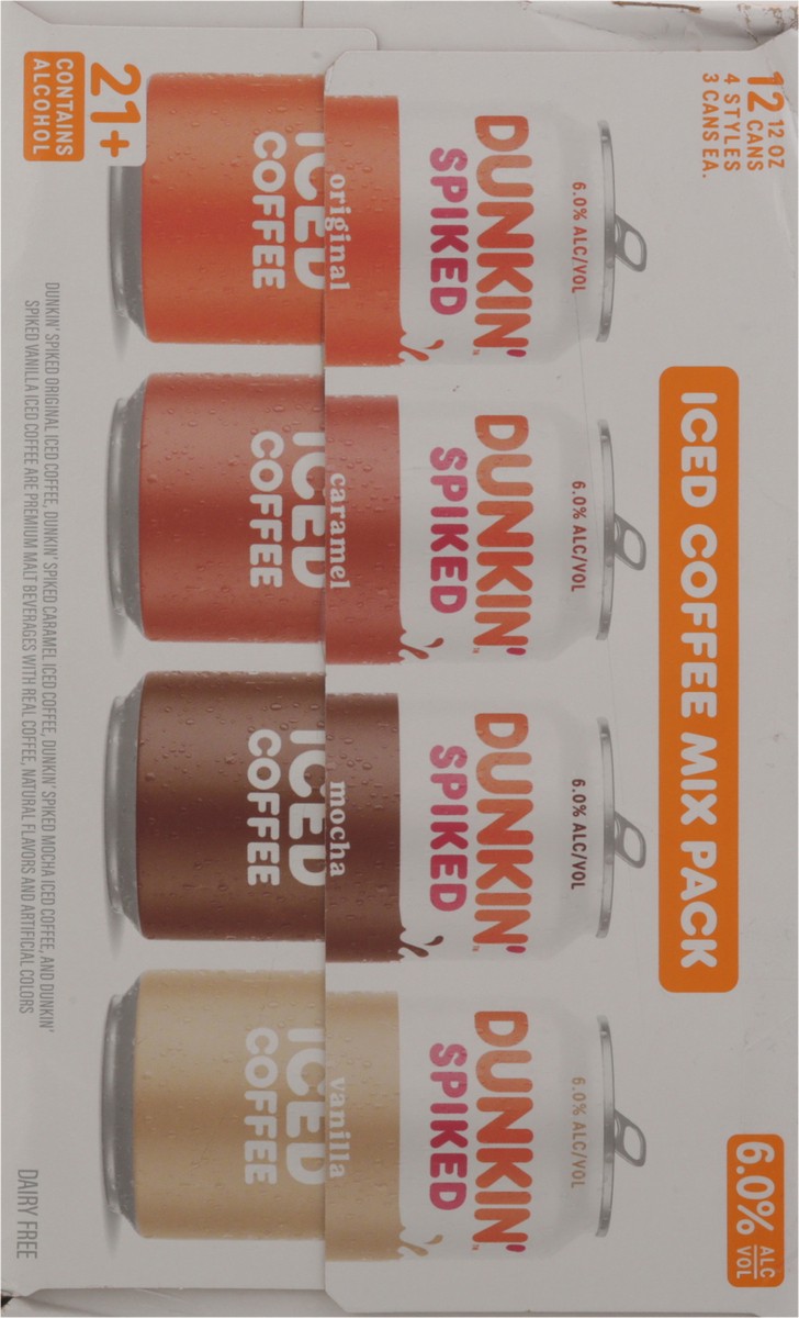 slide 9 of 12, Dunkin' Spiked Assorted Iced Coffee Mix Pack 12 - 12 oz Cans, 12 ct; 12 oz