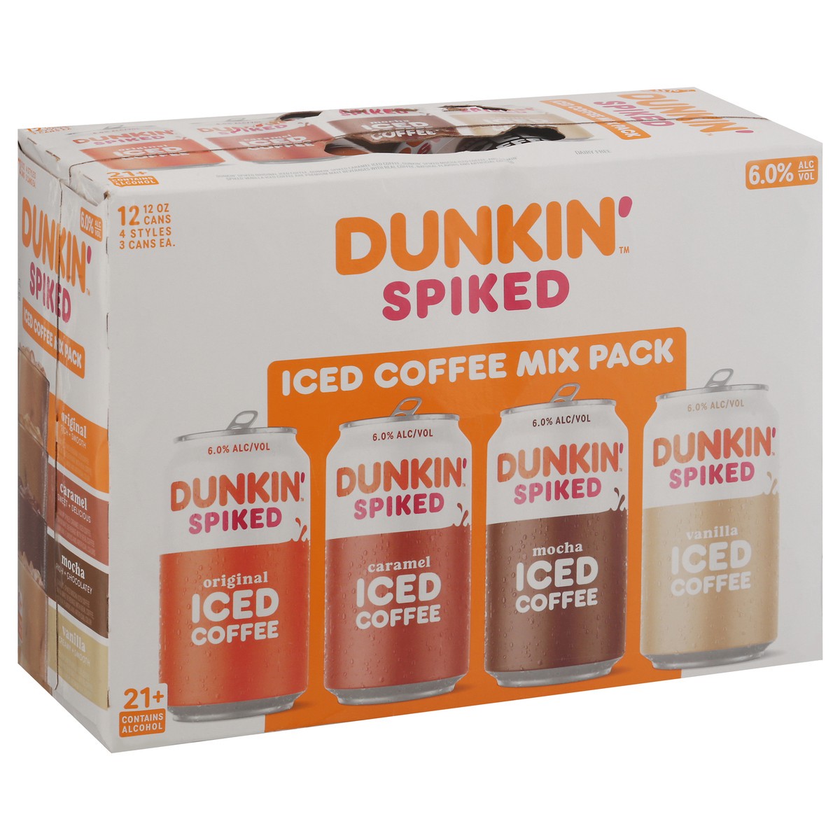 slide 2 of 12, Dunkin' Spiked Assorted Iced Coffee Mix Pack 12 - 12 oz Cans, 12 ct; 12 oz