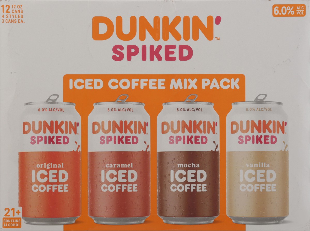 slide 7 of 12, Dunkin' Spiked Assorted Iced Coffee Mix Pack 12 - 12 oz Cans, 12 ct; 12 oz