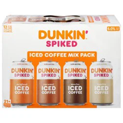 Dunkin' Spiked Assorted Iced Coffee Mix Pack - 12 x 12 oz Cans