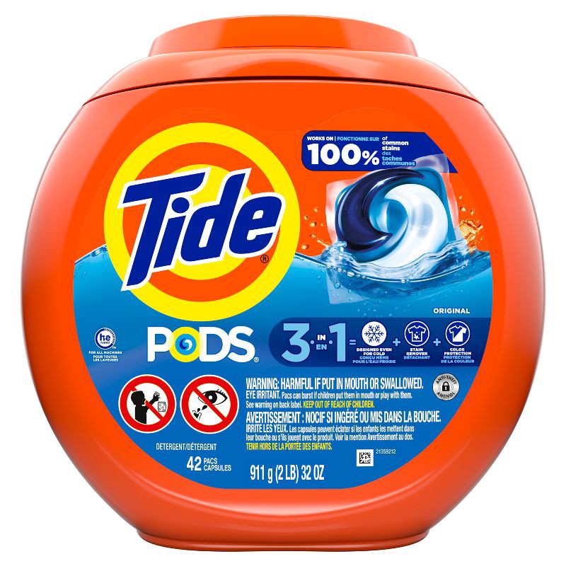 slide 12 of 13, Tide Original HE Laundry Detergent Pods 42 Pacs - 32oz, 32 oz