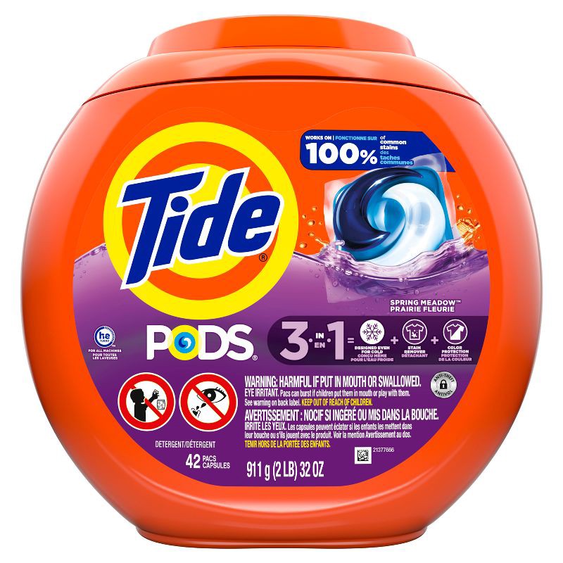 slide 12 of 13, Tide Spring Meadow HE Deep Cleaning Concentrated Laundry Detergent Pods 42 Pacs - 32oz, 32 oz