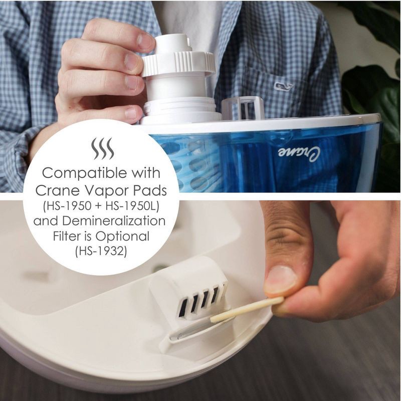 slide 6 of 10, Crane Droplet Ultrasonic Cool Mist Humidifier - Blue/White, 1 ct