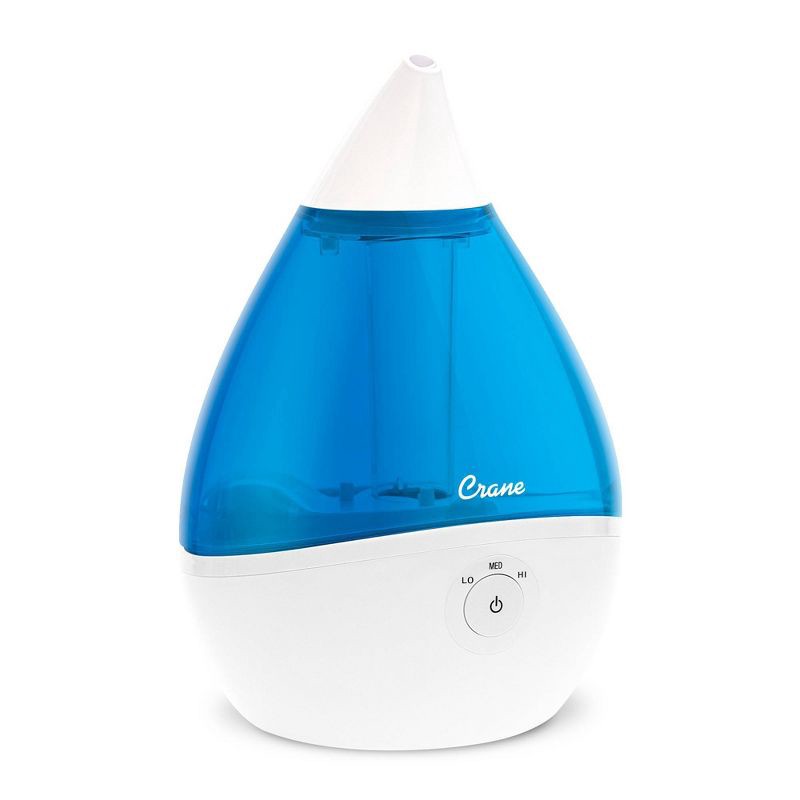 slide 1 of 10, Crane Droplet Ultrasonic Cool Mist Humidifier - Blue/White, 1 ct
