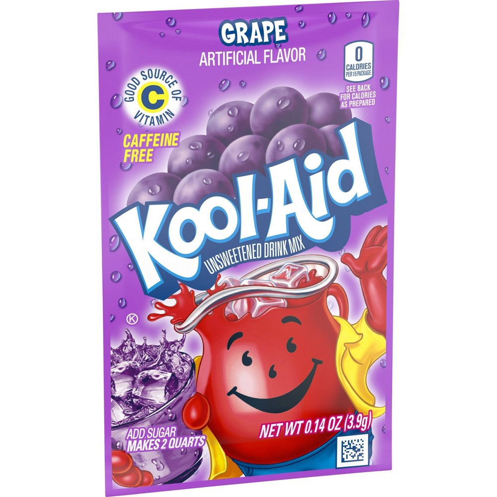 slide 5 of 5, Kool-Aid Unsweetened Grape Artificially Flavored Powdered Drink Mix Packet, 0.14 oz