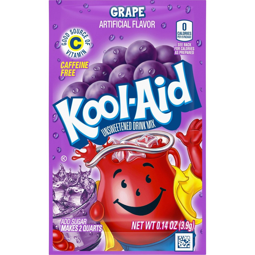 slide 2 of 5, Kool-Aid Unsweetened Grape Artificially Flavored Powdered Drink Mix Packet, 0.14 oz