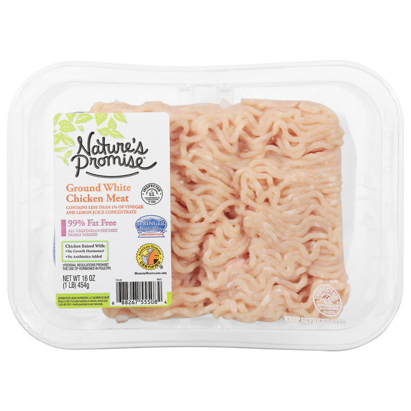 slide 1 of 1, Nature's Promise 99% Lean 1% Fat Ground White Chicken Fresh, 16 oz