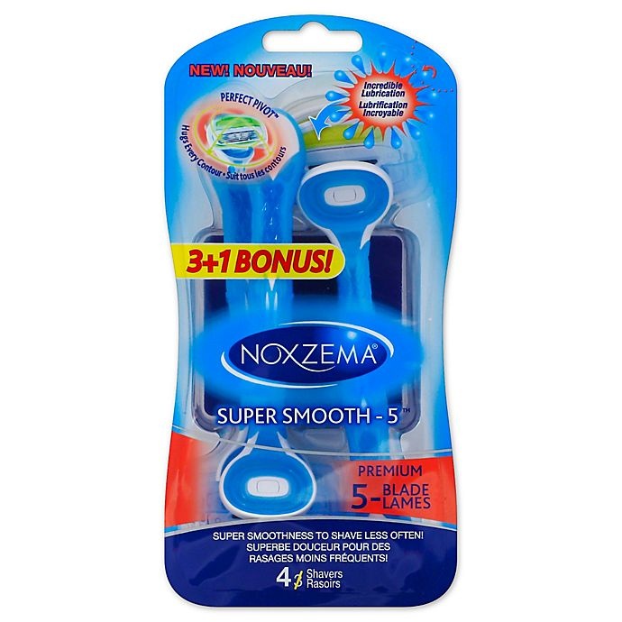 slide 1 of 1, Noxzema Super Smooth-5 disposable razor, 4 ct