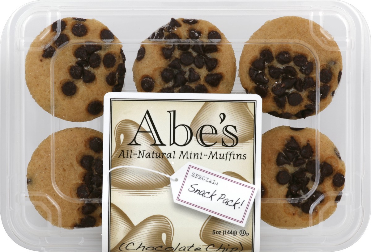 slide 4 of 4, Abe's Vegan Chocolate Chip Mini Muffins, 6 pk / 5 oz., 5 oz