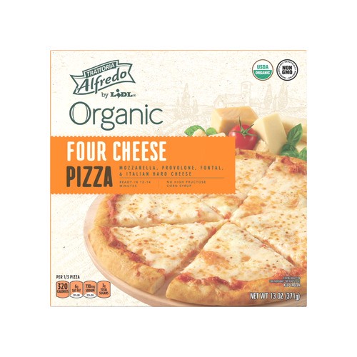 slide 1 of 1, Trattoria Alfredo frozen organic pizza, four cheese, 13.1 oz