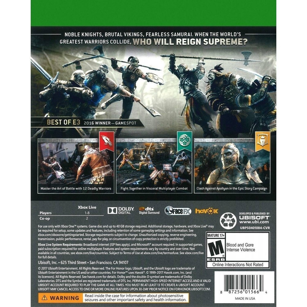 slide 5 of 7, For Honor Xbox One, 1 ct