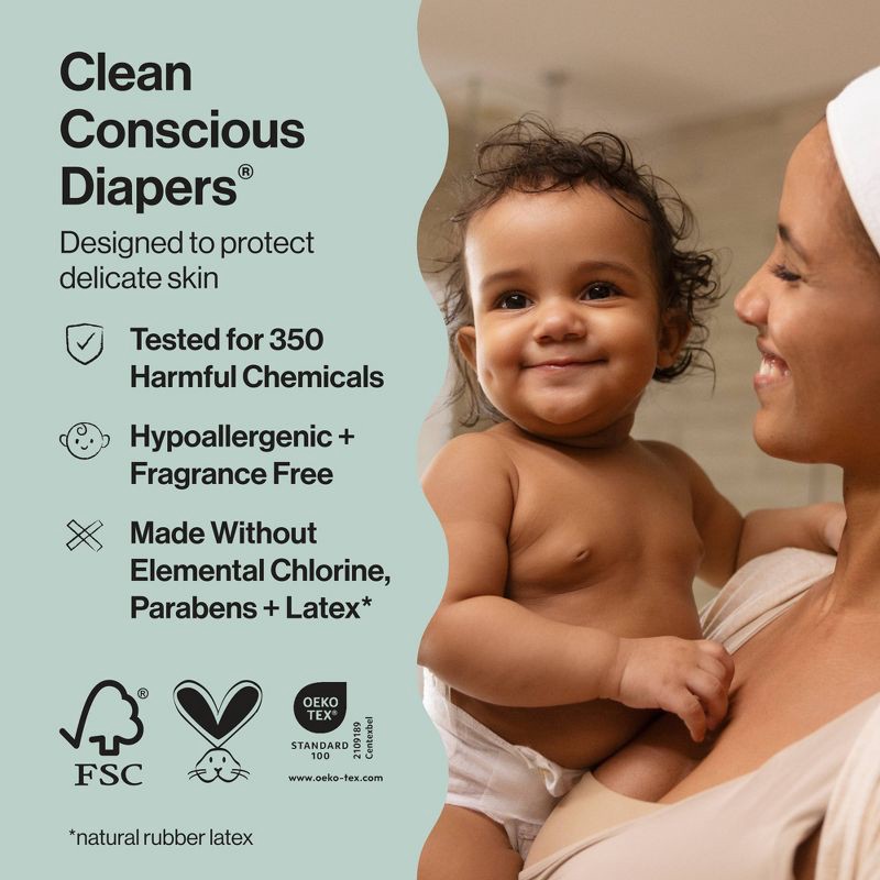 slide 4 of 8, The Honest Company Clean Conscious Diapers - All the Alpacas + Turtle Time - Size 1 - 78ct, 1 x 78 ct