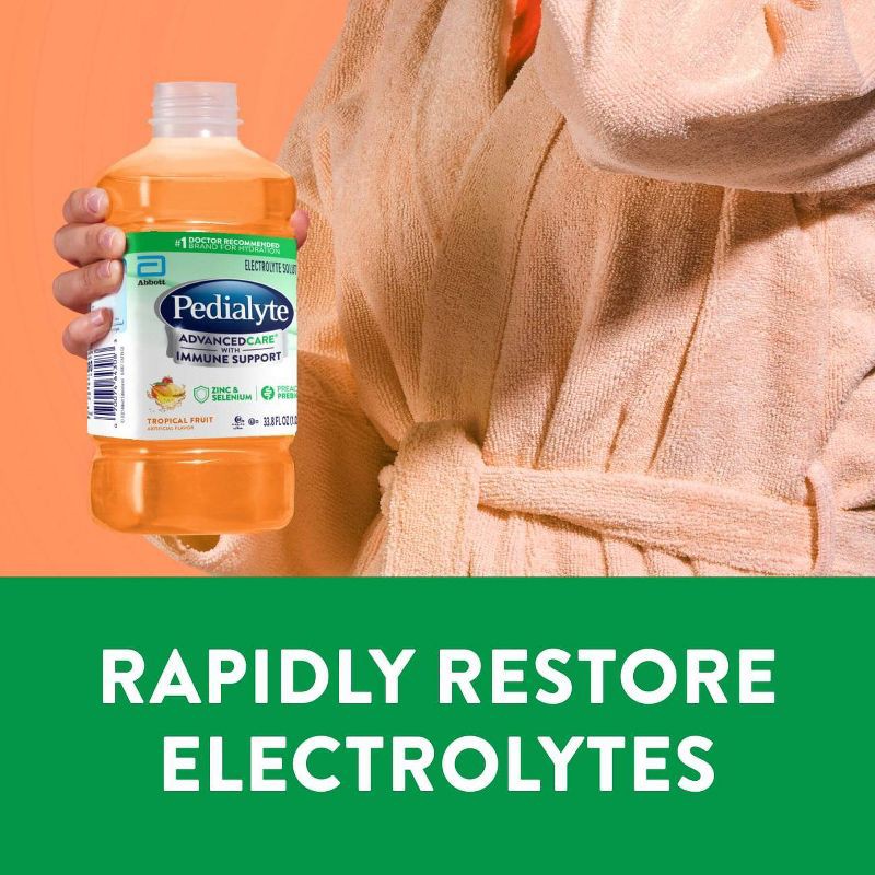 slide 4 of 9, Pedialyte Advanced Care Electrolyte Solution Hydration Drink - Tropical Fruit - 33.8 fl oz, 33.8 fl oz